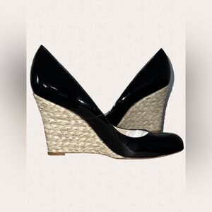 L.K. Bennett- NWOB -Size:39- Patent Leather -Maddox- Espadrille Wedges